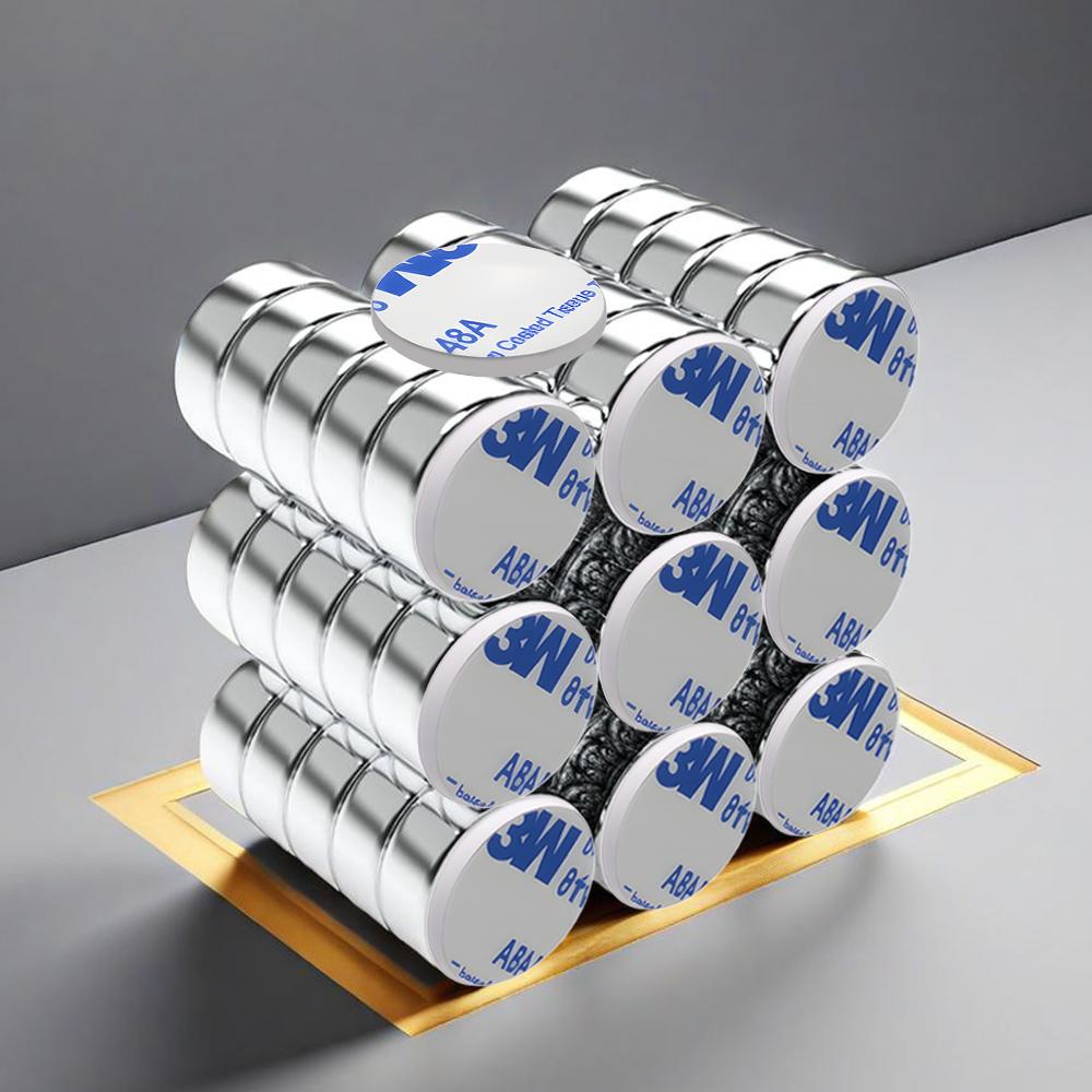 12x5mm  Super Powerful Round Neodymium Magnet  With double-sided adhesive Magnet N35 Strong Permanent Magnetic imanes