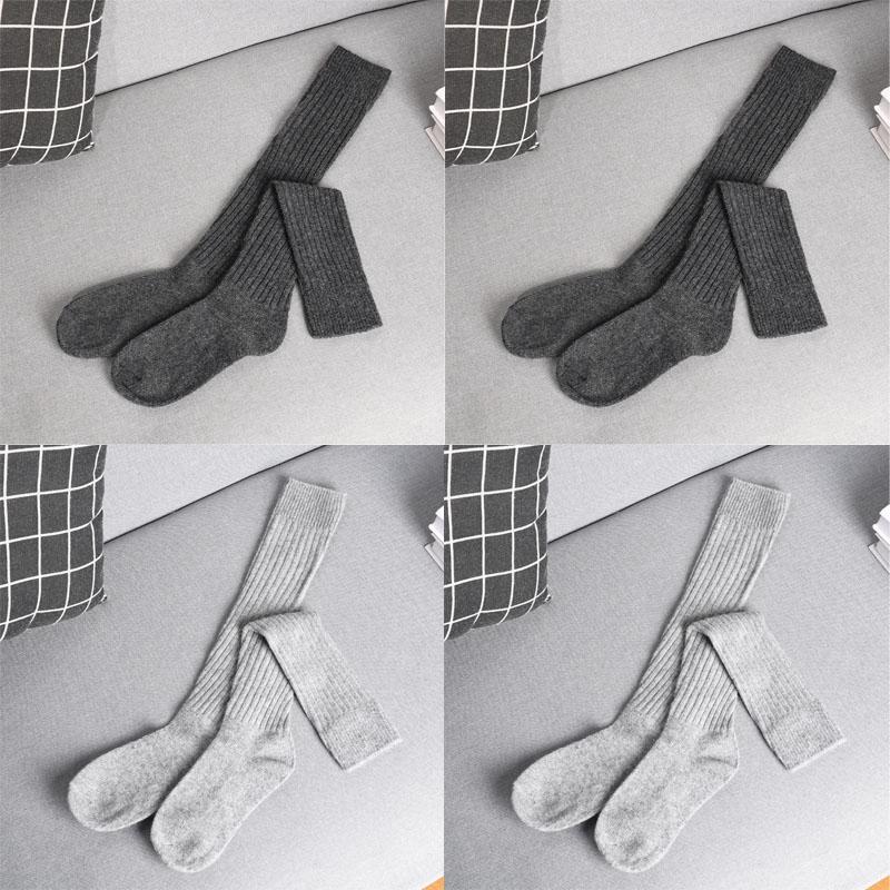 

4 пары женских повседневных вязаных длинных носков, весна-осень, однотонные чулки, носки выше колена, носки в стиле Харадзюку Лолита 4 Pairs