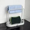 No-Drill Kitchen Sponge & Dishcloth Holder Wall-Mounted Draining Rack