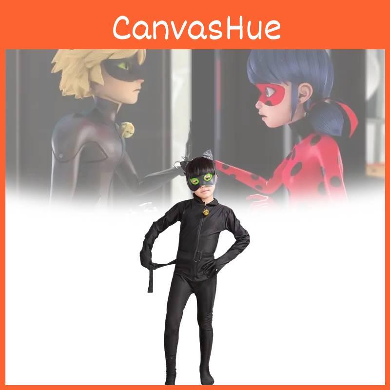 Miraculous Tales Of Ladybug Cat Noir Children Costume With Spandex For Anime Role Play