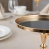 Gold Pedestal Cake Stand Wrought Iron Round Food Pedestal Servingware Versatile Party Supplies Elegant Design for Nuptials