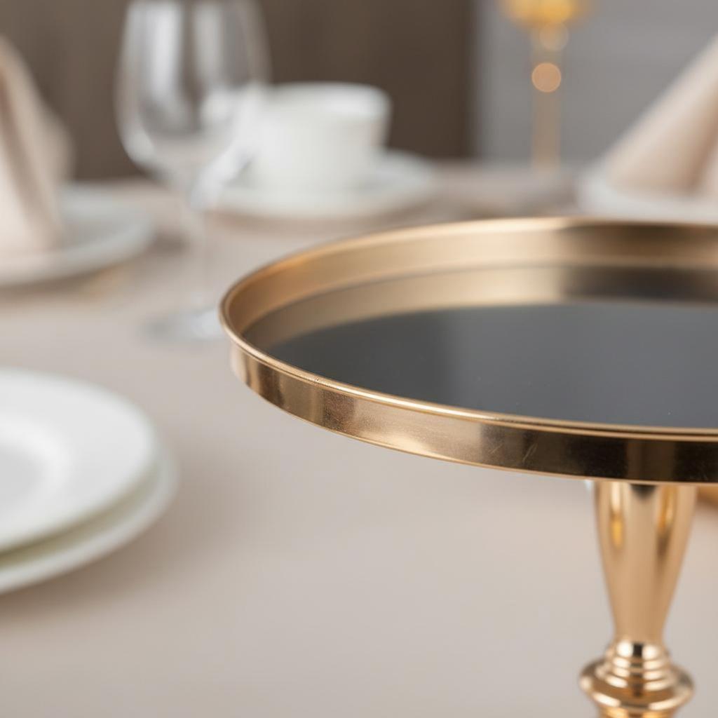 Gold Pedestal Cake Stand Wrought Iron Round Food Pedestal Servingware Versatile Party Supplies Elegant Design for Nuptials