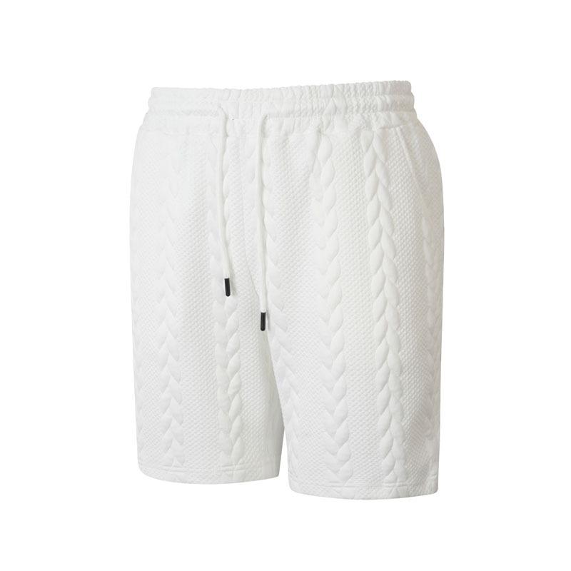 

Men s Summer Shorts Jacquard Drawstring Pockets Solid Color Outdoor Casual Multicolor Shorts S белый