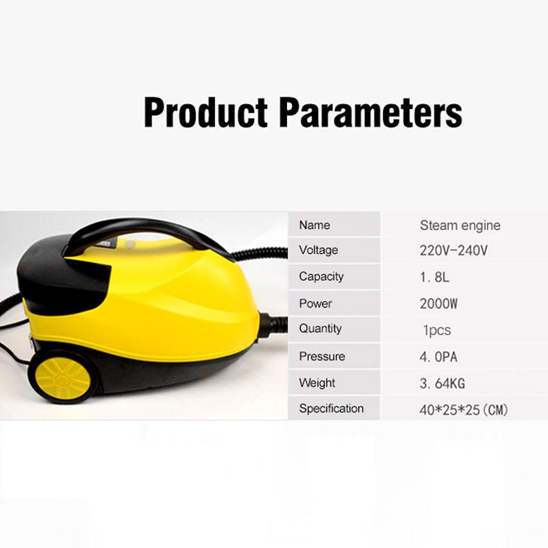 High Steam Cleaner Kill Mites Disinfector Home Kitchen 2000W  Electric Steam Cleaner for Stain Removal, Formaldehyde, Floor, Car