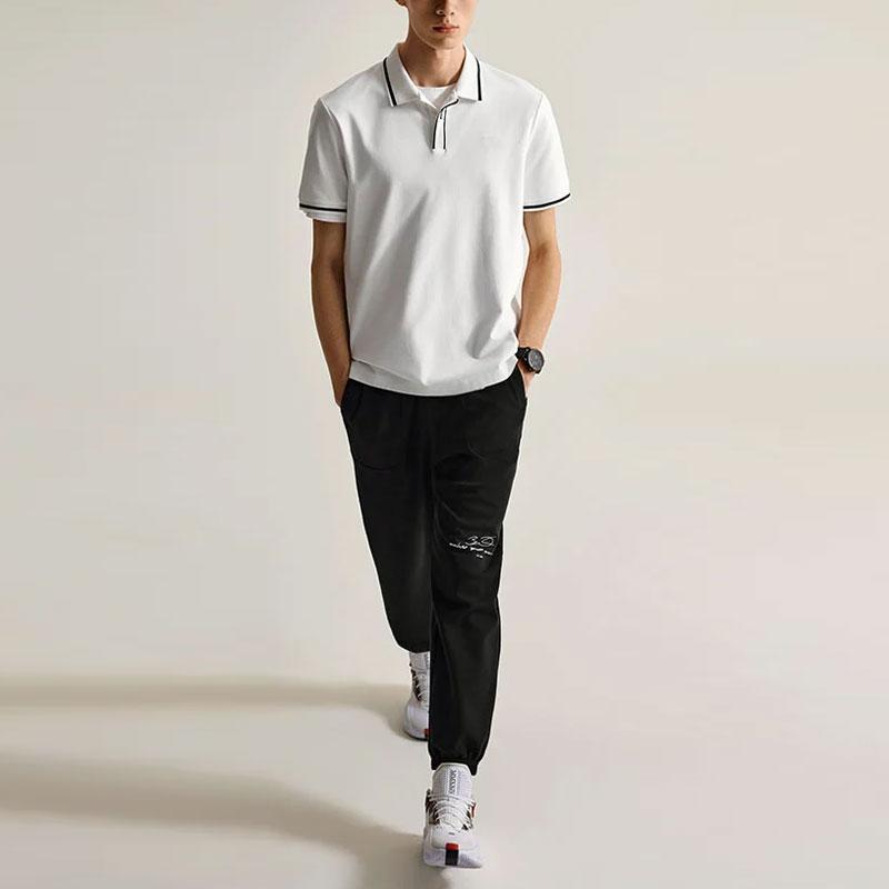 Li-Ning Wade Series Letter Print Cuffed Ice Feel Knitted Sports Pants Men Bottoms Black AKLU335-5