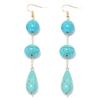 European and American new fashion retro creative temperament turquoise long fringed earrings versatile personalized earrings women