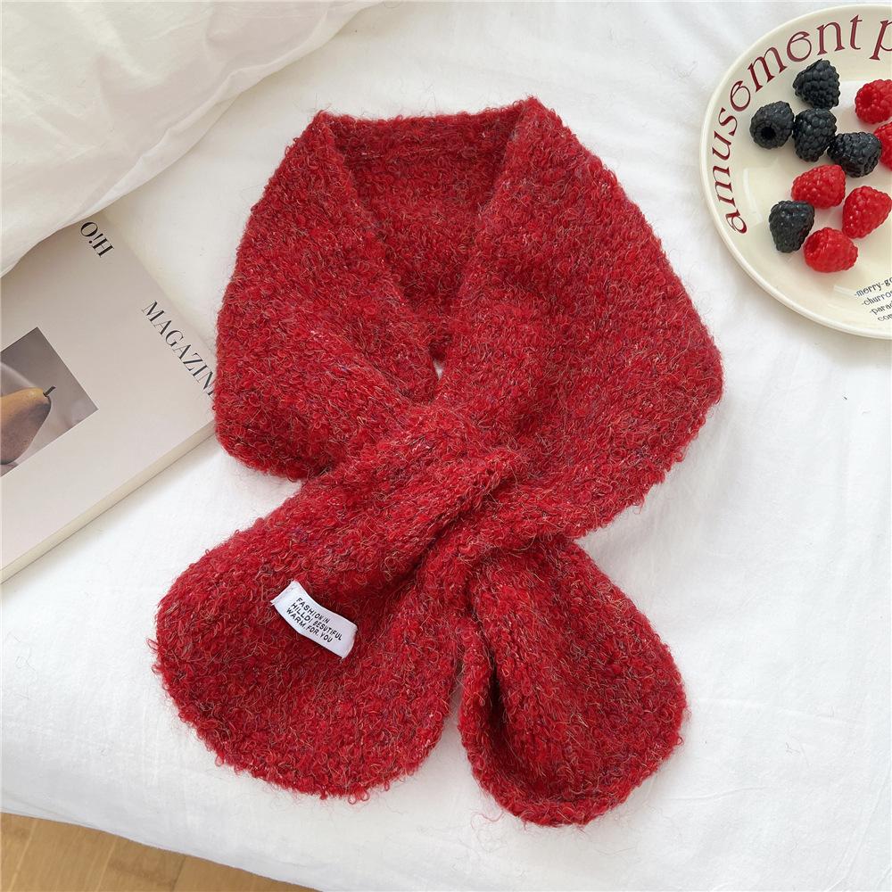 Neuer einfarbiger Schal für Damen im Frühling und Herbst, vielseitiges Band mit Handgelenksschlaufe, modische Dekoration, Nackenschutz für Studenten, kleiner Schal