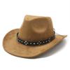 New suede denim hat western denim hat peach top denim top hat thickened for men and women