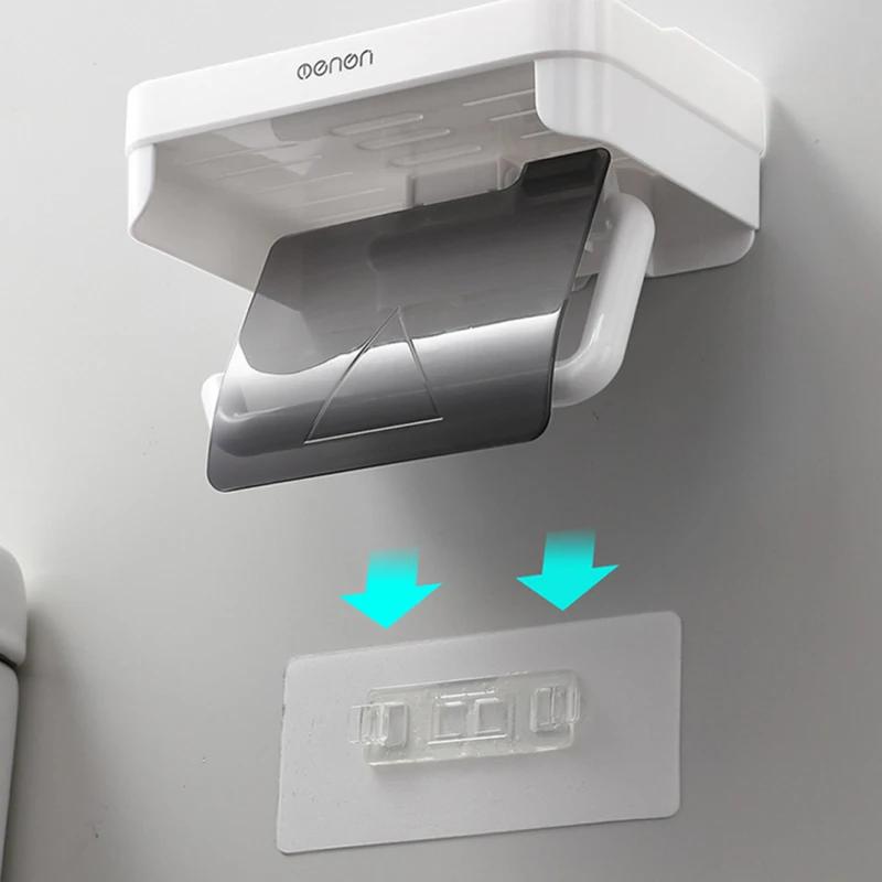 Tissue Organizer Wall-mounted Waterproof Multifunction Without Drill Top Sundries Storage Bathroom Accessories Toilet Shelf