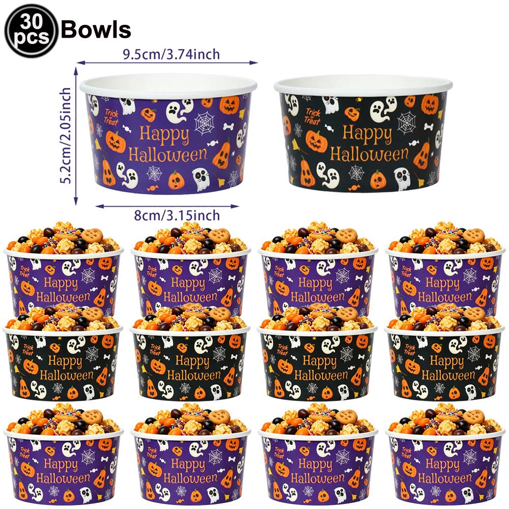 Halloween Kürbis Geist Papier Snack Dessert Becher Schüssel Geschirr für Halloween Motto Party Dekoration Zubehör