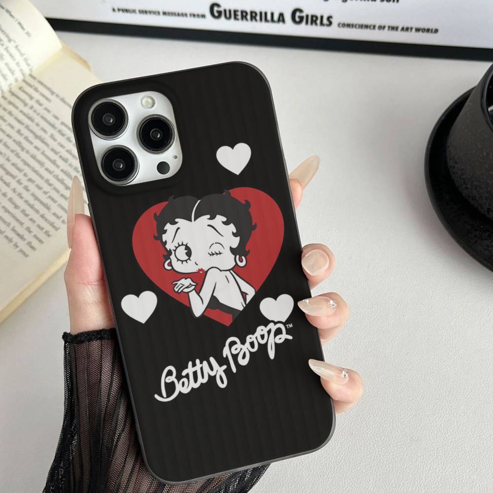 Animation B-Betty Boop Soft Corrugated Transparent Phone Case For IPhone 17 15 16 11 12 13 14 Pro Max Plus Pro