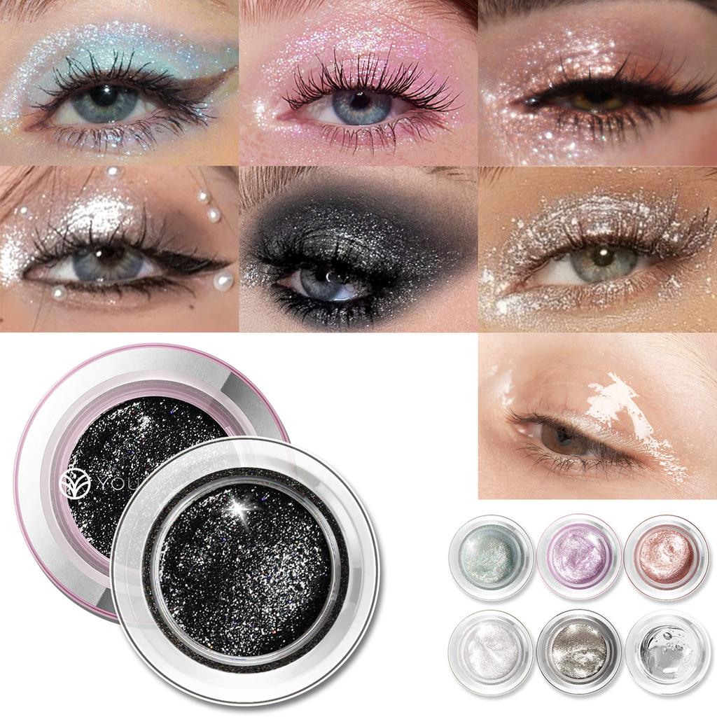 YOUNG VISION Liquid Gel Glitter Eyeshadow, Face & Body, Quick-Dry, Sheer Waterlight Liquid Gel Formula, Easy Blend for Long Lasting Galactic Glow