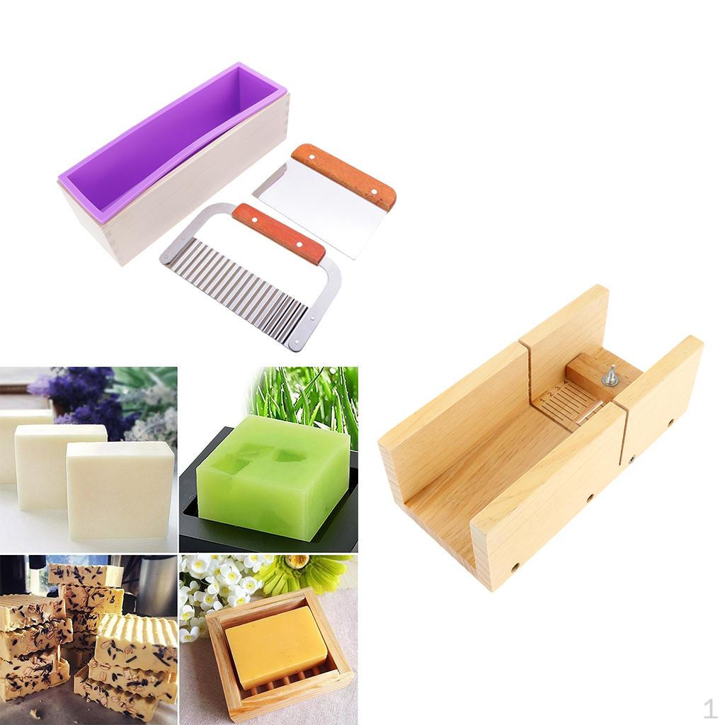 

4pcs/ Soap Cutter Cutting Wooden Box Silicone