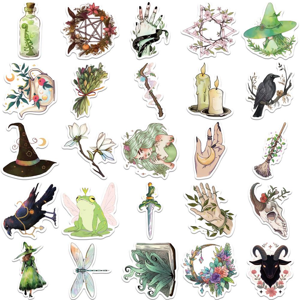 50PCS Kawaii Forest Witch Decoration Scrapbooking PVC Sticker Aesthetic Korean Stationery School Supplies
