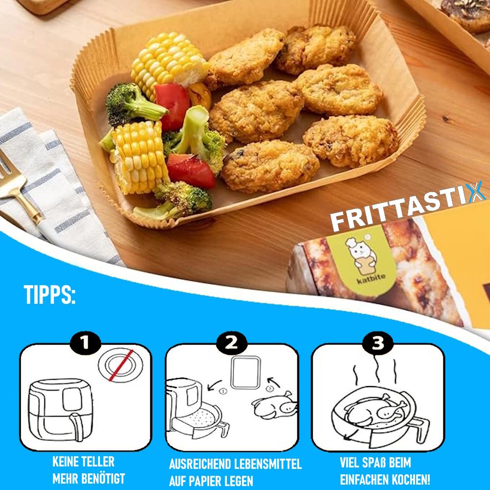 FRITTASTIX 100 Pieces Baking Paper Fat-absorbing Paper for Hot Air Fryer