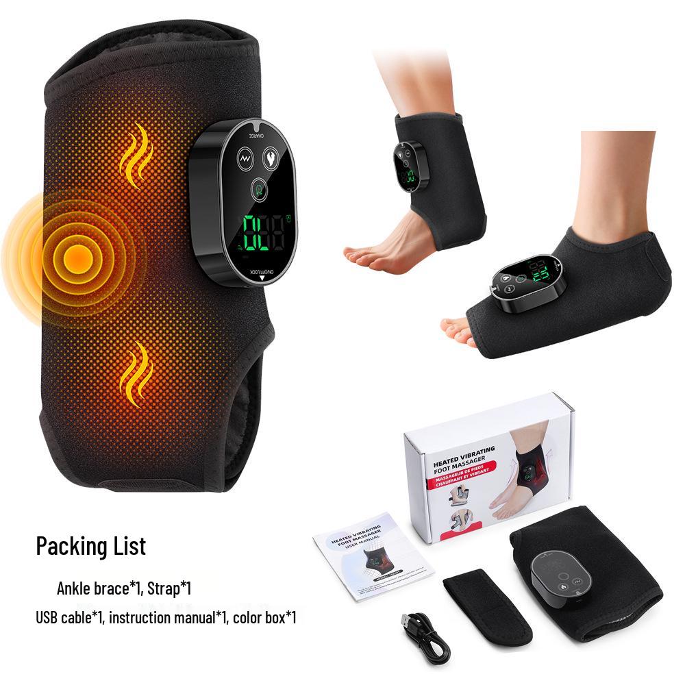 Ankle & Foot Electric Vibration Massager with Heating & Hot Compress for Home Therapy