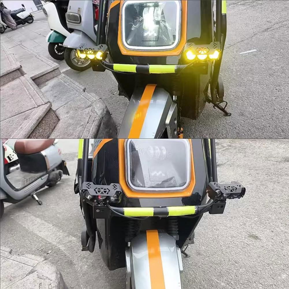 3 Lens Super Bright Light Motorcycle Headlights Led Lens Spotlight Moto Fog Lamp Motorcycle High Low Beams Work Light Scooters