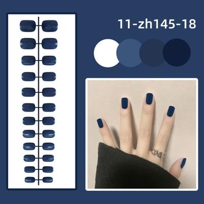 24Pcs Full Cover Short Square Head False Nails Mini Press-on Nails Solid Color Fake Nails  Women