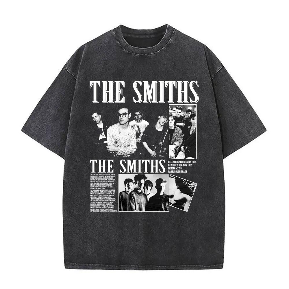 Rock Band The Smiths Louder Vintage Washed Tshirt Alternative s Indie Morrissey T Shirt The Queen Is Dead Tshirts Unisex