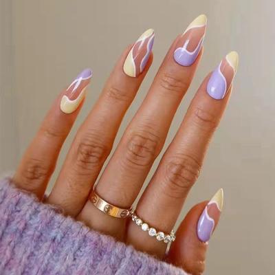 Parche de manicura con forma de gota de agua para uñas artificiales, parche para uñas, 24 piezas