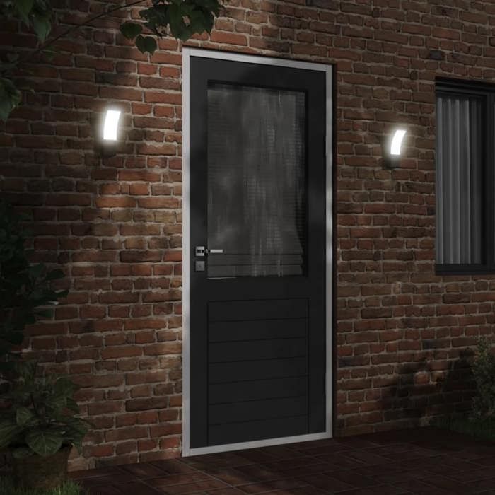 VidaXL Appliques murales LED d'extérieur 2 pcs noir, éclairage mural LED d'extérieur, lampe murale de jardin, applique 4006261