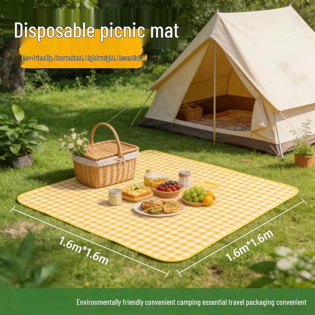 Thickened Waterproof Foldable Picnic & Beach Mat - Moisture-Proof for Outdoor Camping and Spring Outings