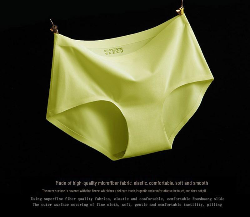 

Women s Plus Size Seamless Mid-Waist Ice Silk Panties - Breathable and Sexy
