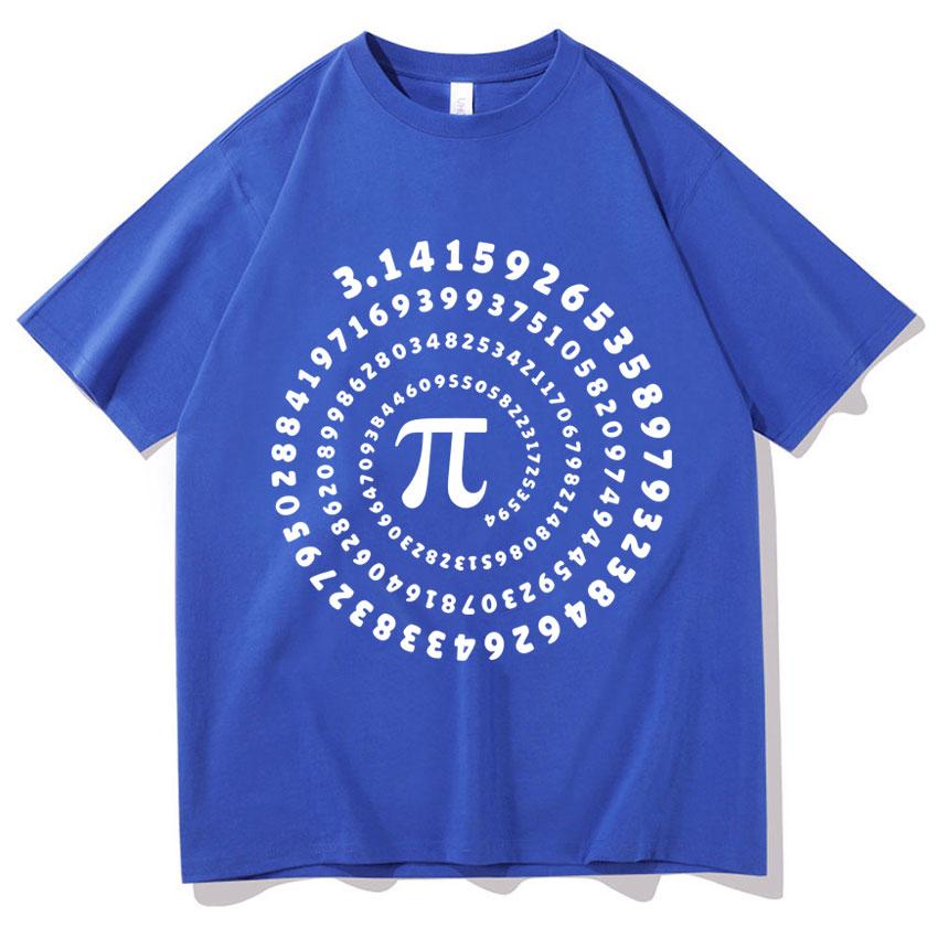 Hot Sale Mens High Quality Cotton Crewneck Funny Pi Print Summer Loose Tshirt Short Sleeve Gothic Oversized Tshirt Casual Tops