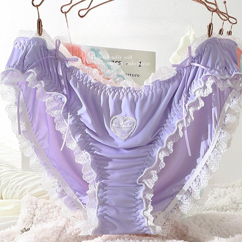 XL to 4XL Plus size Lolita Panties Japanese-Inspired Soft Lace Maiden briefs Comfort-Fit Leg Openings Sweat fairy underpant Sexy underwear