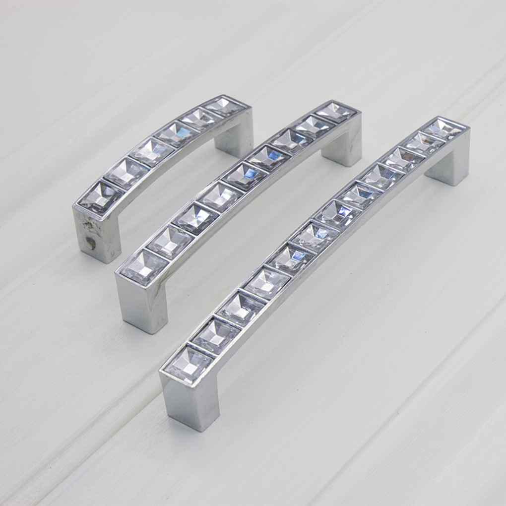 Modern Crystal Diamond Door Knob Kitchen Cabinet Cupboard Drawer Pull Handle