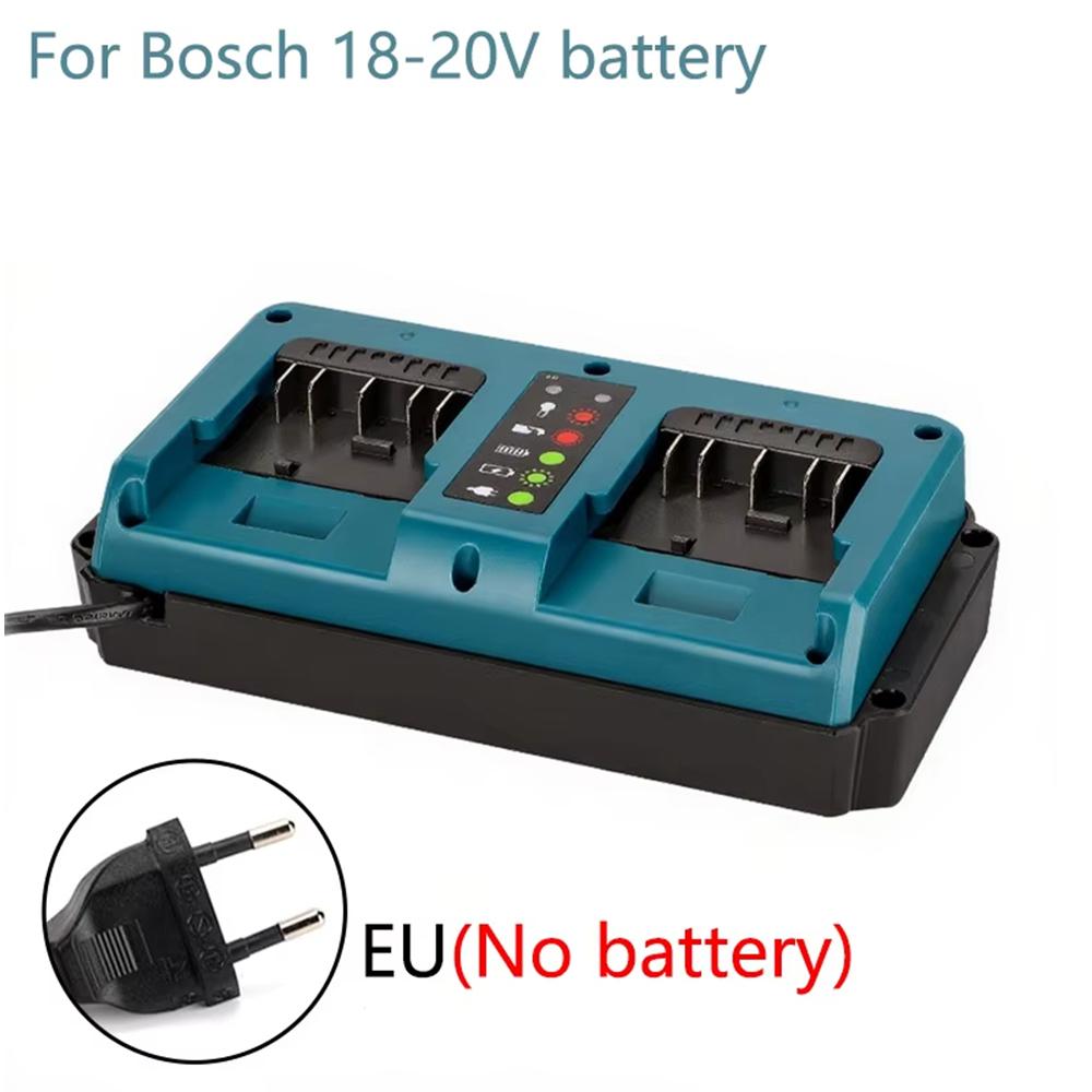 Battery Charger For Bosch Replacement Charger Station Suitable for Bosch 18V BAT609 BAT609G Lithium-Ion Battery 2-Port Charging