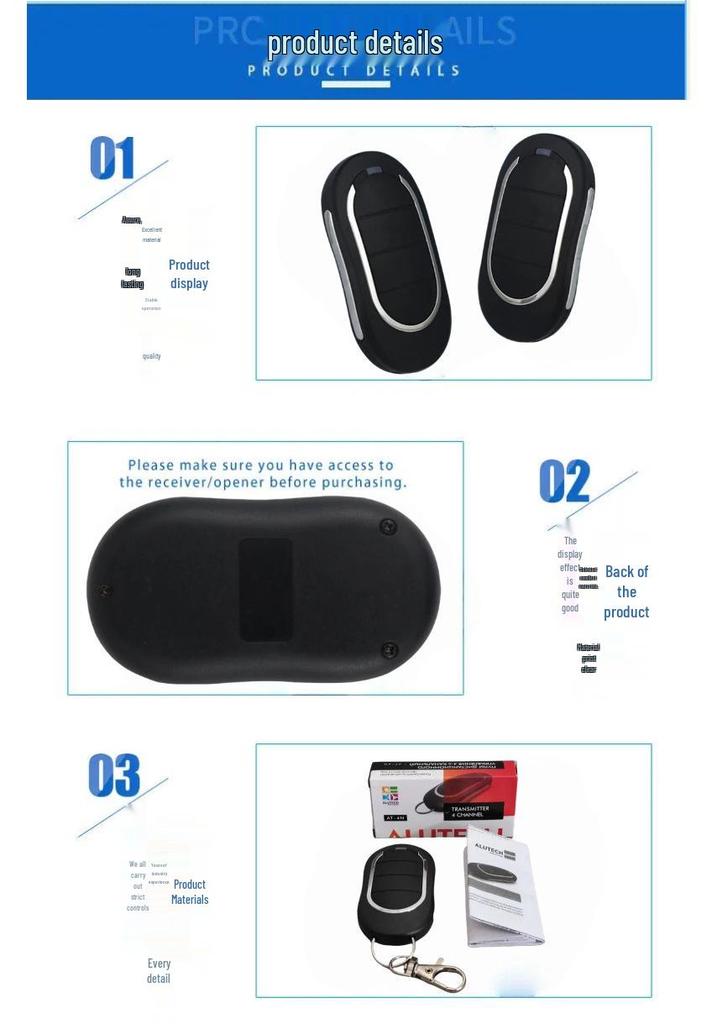 Multi-Frequency Wireless Rolling Code Remote for Garage Doors and Lights