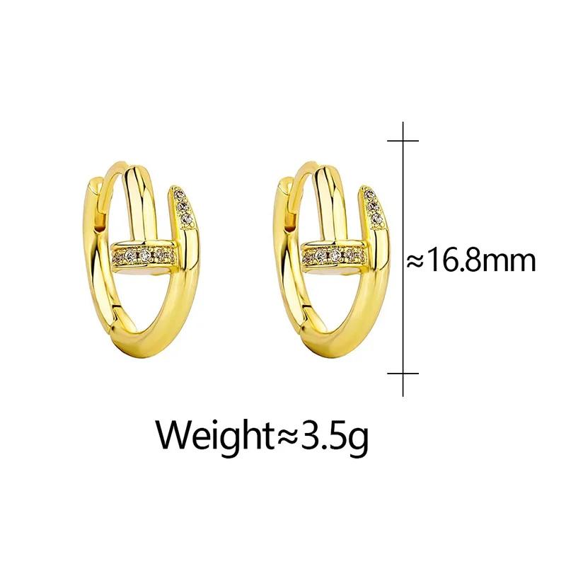 925 Sterling Silver Minimalist Zircon Hoop Earring for Women Trendy Round Fine Jewelry Tool Light Luxury Accessories