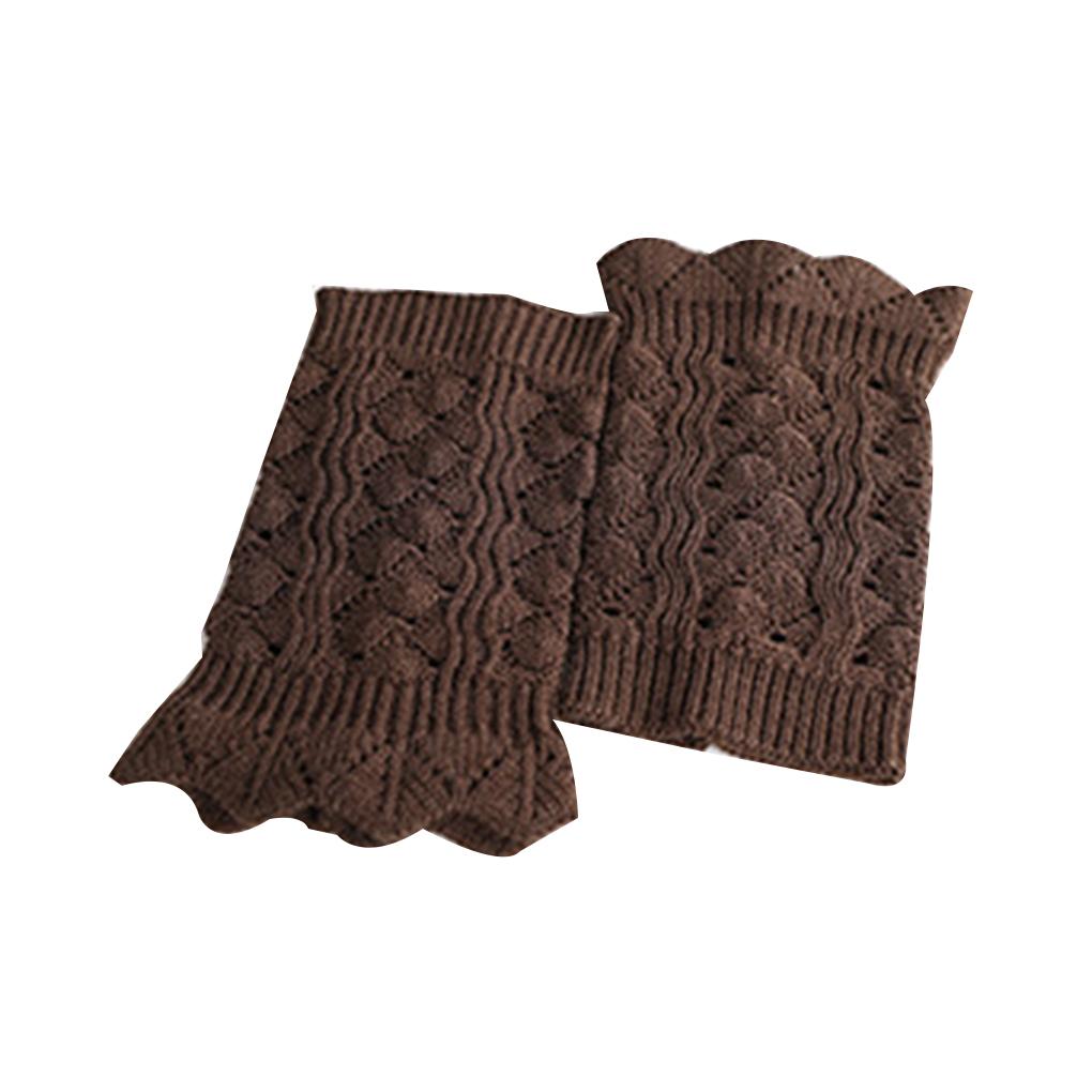 1 Pair Cute Soft Lace Women Girl Winter Leg Warmers Acrylon Crochet Hollow Knit Boot Socks Toppers Cuffs