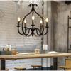 Industrial Retro Five-Head Iron Candle Chandeliers for Living Room, Dining Room  and Bar
