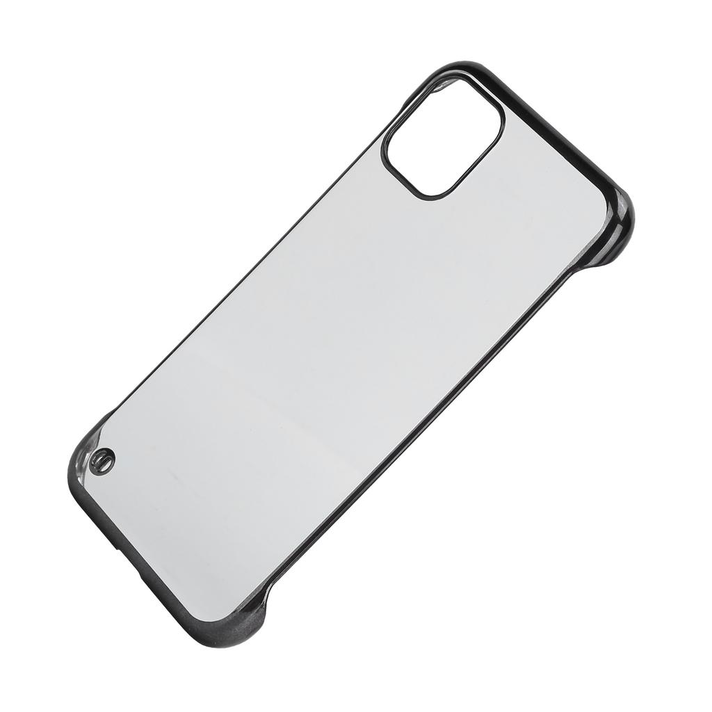 Capa de Celular de PC Rígido Galvanizado para Iphone 11 Meia Borda Transparente