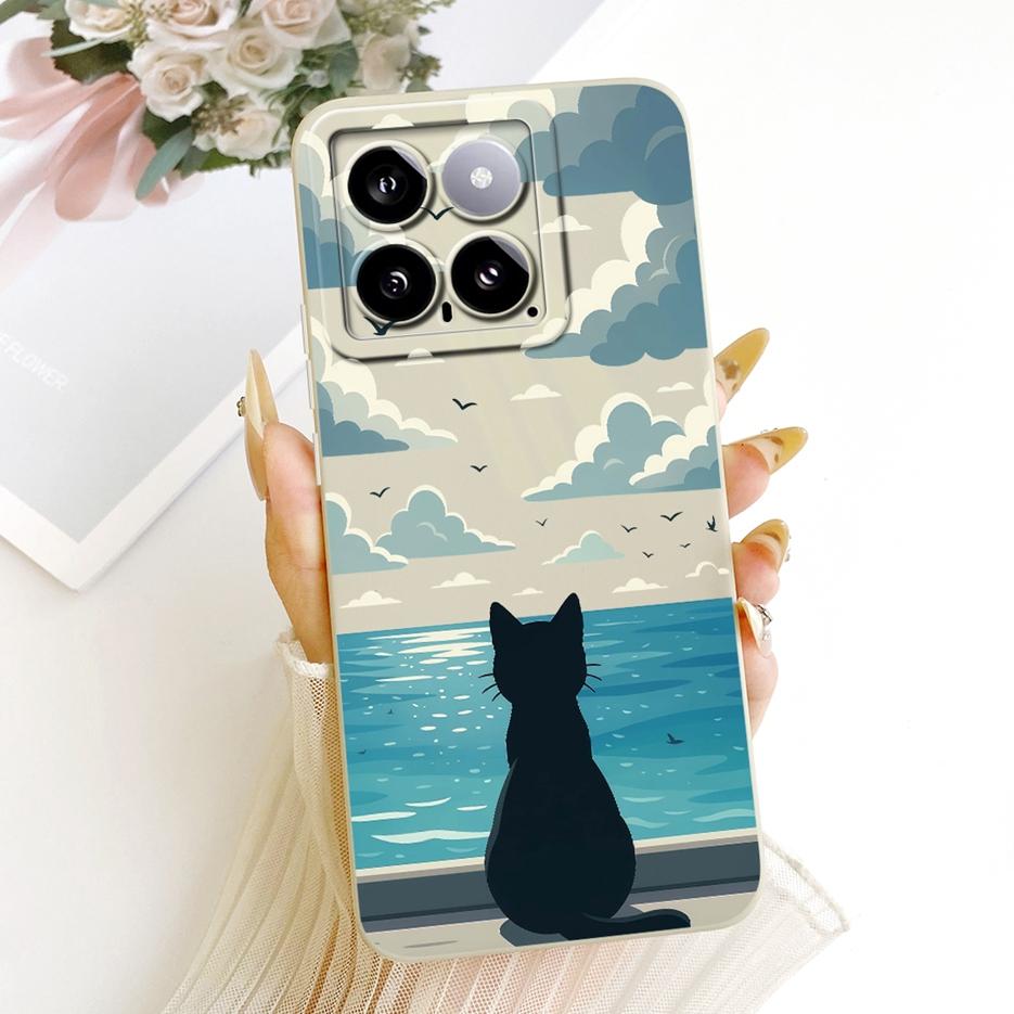 For Xiaomi Mi 14 Pro Case Cute Rabbit Cartoon Cover Shockproof Soft TPU Phone Case For Xiaomi 14 Pro Mi14 Pro 5G Back Cover Bags