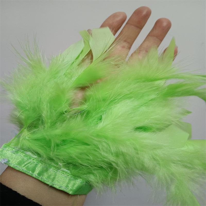 Women Natural Fur Feather Cuffs Sexy Cuffs With Feathers Feather Cuff Snap Bracelet Sleeves Wrist Arm Removable Shirt