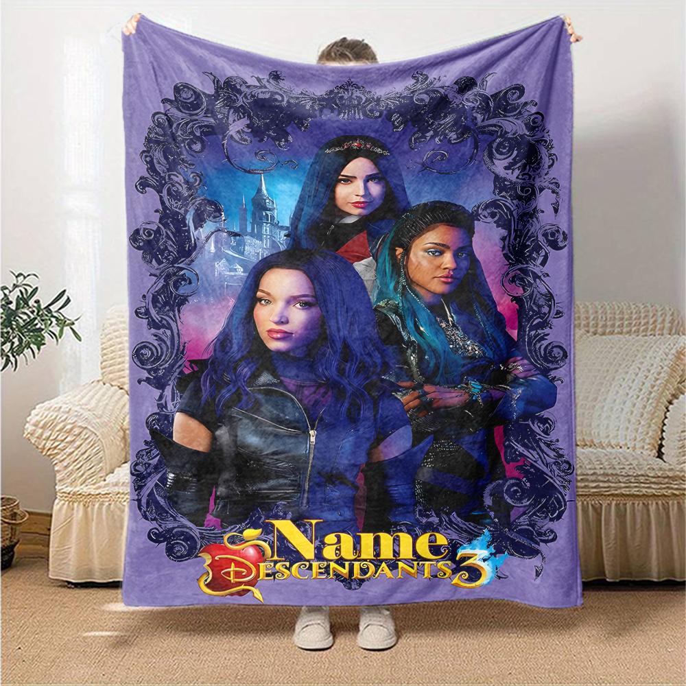Customiz Name Personality Descendants The Rise of Red Blanket Soft &Warm Sofa Office Bed Travel Lunch Break Blanket, Gift Suitable All Seasons