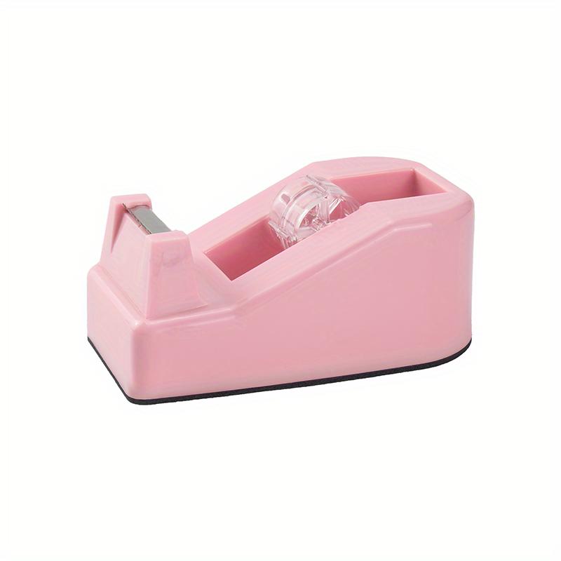 1pc Pink PVC Tape Dispenser with Clear Window for Office, Home, Crafts Ideal Gift for Halloween, Thanksgiving, Christmas, Easter, Cute Tape Dispenser