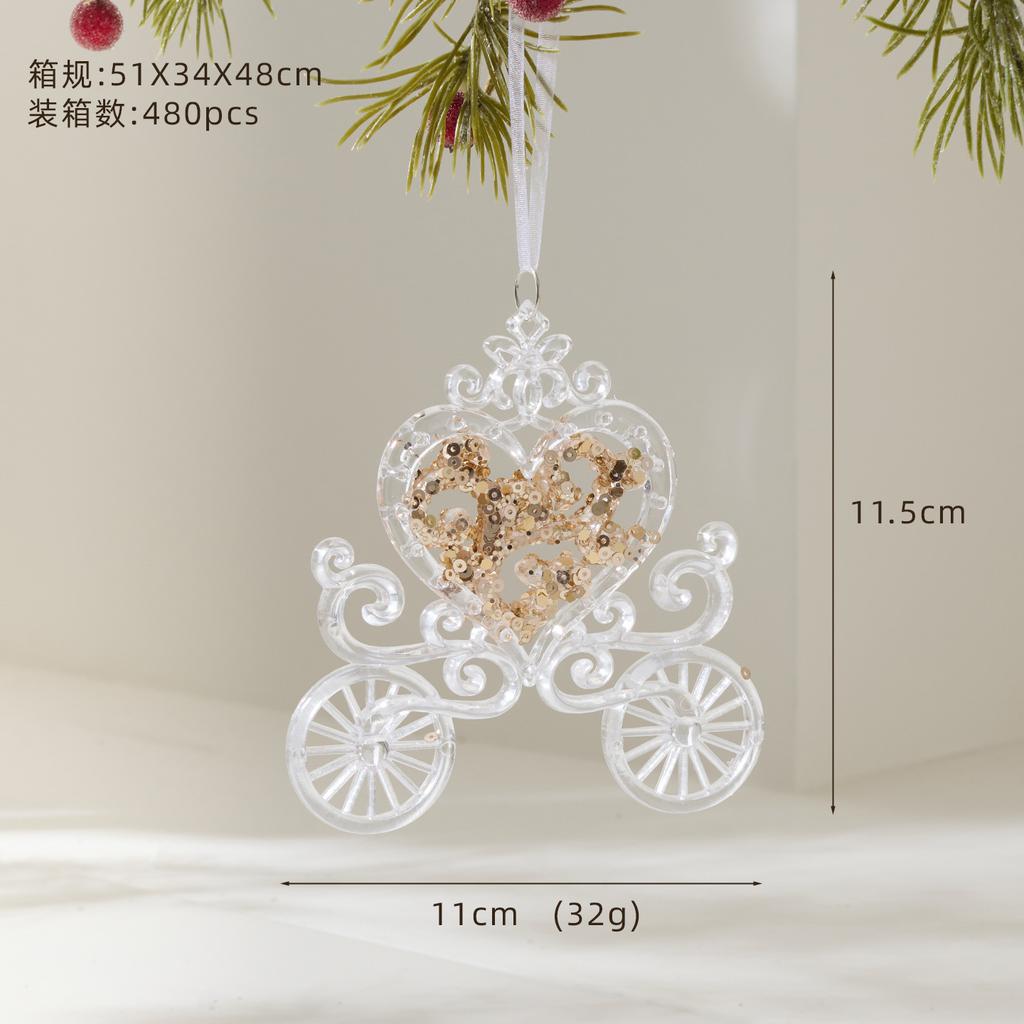 Metal Transparent Acrylic Christmas Ornament String Pendant for Tree Decoration, Festive Dress Hanging Decor with Crystal Effect