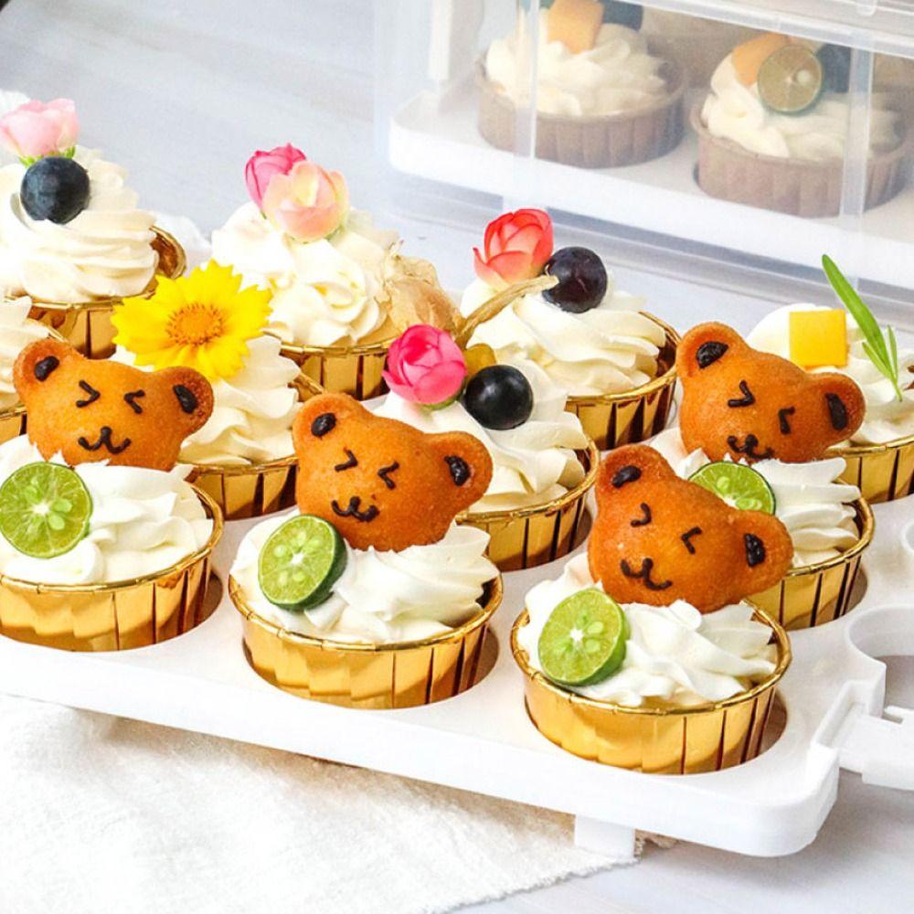 2 Tier Cupcake Storage Box Transparent Cupcake Containers Cupcake  Holder Cupcake Carrier  Party