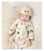 Tagless Pure Cotton Newborn Half-Back Clothes, Monk Style Top for Boys & Girls, Autumn/Winter Pajamas