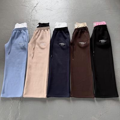 Pantaloni della tuta larghi da coppia hip-hop street retrò europeo e americano a doppio strato finto due pezzi