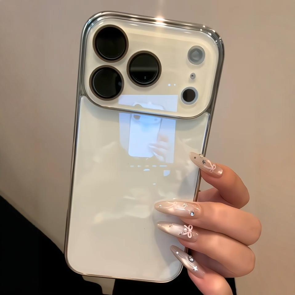 Fashion Plating Tempered Glass Phone Case For For Iphone 17 16 15 14 13 12 11 Pro Max Camera Lens Protection Shockproof Glossy Cover