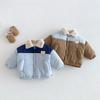 Boys Winter Puffer Jacket Korean Style Color Block Coat Thick Warm Bear Outerwear for Kids