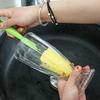 1pc Tulip-Shaped Reusable Cup Brush with Long Handle and Detachable Sponge Head - Durable Plastic Kitchen Cleaning Tool for Bottles and Glass