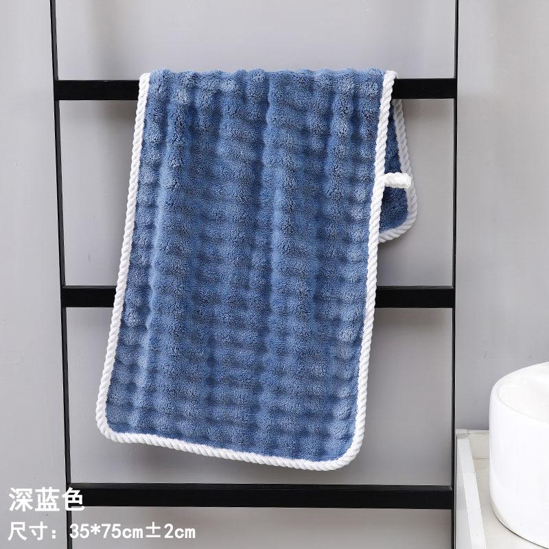 Towel summer new coral fleece bubble hemming multi-color face towel soft water absorption is not easy to lose hair face towel