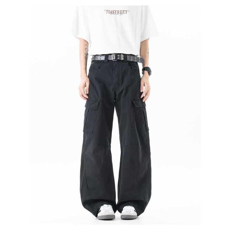 Lässige elastische Cargohosen Herren Sommer Dünn Locker Gerade Beine Bequem Stretch