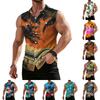 Men's Workwear Lapel Button-Down Vest Shirt - Lightweight Sleeveless Top